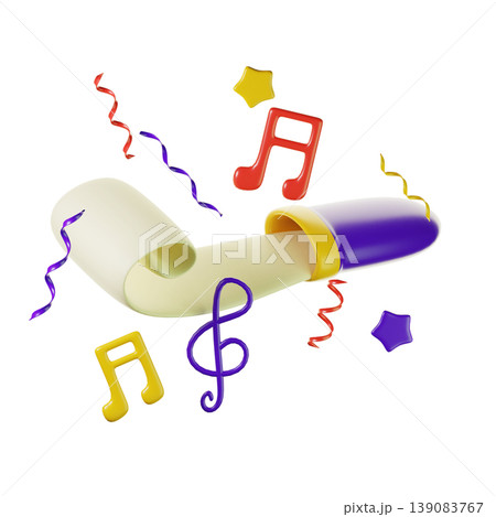 3d trumpet, 3d new year icon 3d trumpet, 3d new year icon 139083767