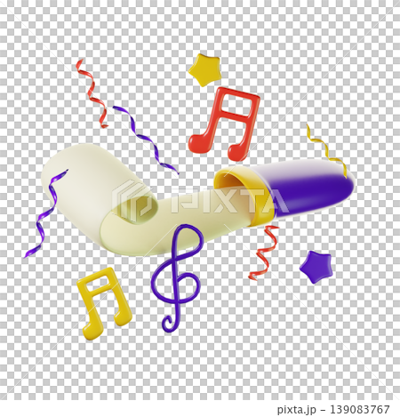 3d trumpet, 3d new year icon 3d trumpet, 3d new year icon 139083767