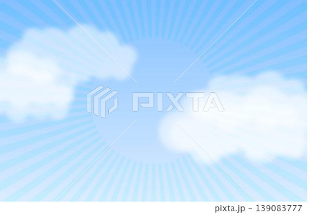 放射線と青空と白い雲の背景素材 爽やか コピースペース 広告チラシ向け 放射線と青空と白い雲の背景素材 爽やか コピースペース 広告チラシ向け 139083777