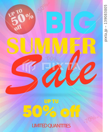 Big Summer Sale Promotional Discount Banner Big Summer Sale Promotional Discount Banner 139083805