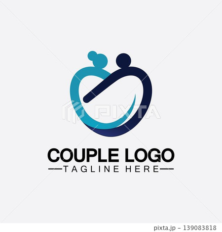 people with love couple vector logo icon symbol vector. This also represents married couple, husband & wife, bride and bridegroom, live-in partners, lovers, romantic couple, pair people with love couple vector logo icon symbol vector. This also represents married couple, husband & wife, bride and bridegroom, live-in partners, lovers, romantic couple, pair 139083818