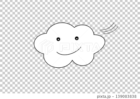 An illustration of a white cloud with a cute expression. An illustration of a white cloud with a cute expression. 139083838