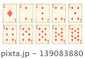1〜10までのダイヤのトランプのイラスト 139083880