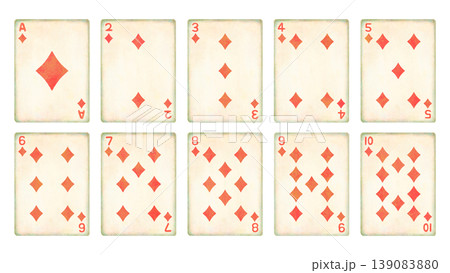 1〜10までのダイヤのトランプのイラスト 139083880