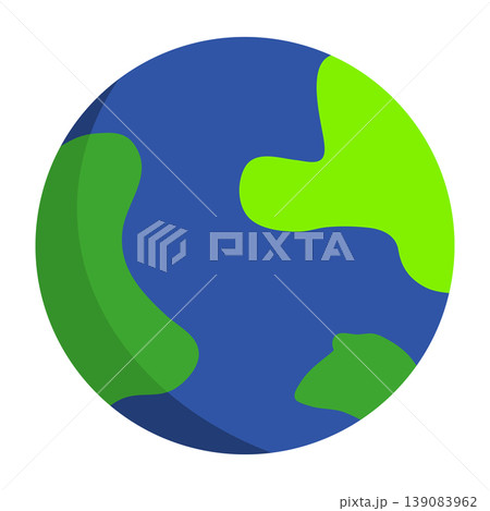 Earth planet icon. Flat vector illustration Earth planet icon. Flat vector illustration 139083962