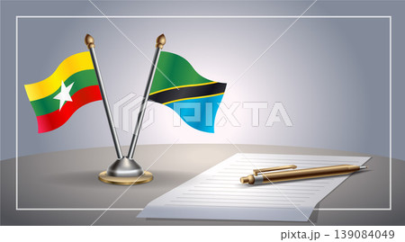 Small national flag of Myanmar and Tanzania flag Relation, Template Vector Illustration Small national flag of Myanmar and Tanzania flag Relation, Template Vector Illustration 139084049