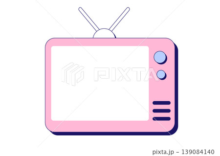 レトロポップなテレビ風の背景フレーム素材 レトロポップなテレビ風の背景フレーム素材 139084140