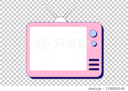 レトロポップなテレビ風の背景フレーム素材 レトロポップなテレビ風の背景フレーム素材 139084140