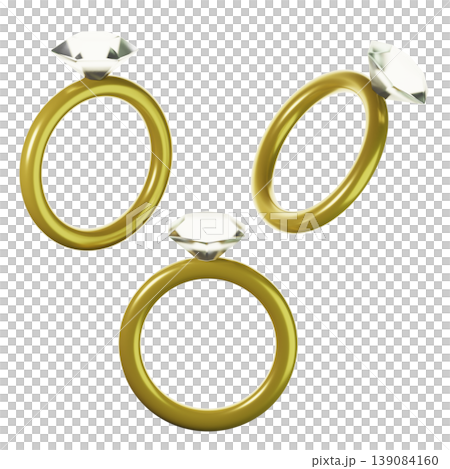 3d ring on three angel view. Isolated on transparent background. 3D illustration. High resolution 3d ring on three angel view. Isolated on transparent background. 3D illustration. High resolution 139084160