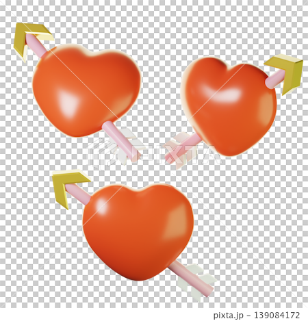 3d heart with arrows on three points of view. Isolated on transparent background. 3D illustration. High resolution 3d heart with arrows on three points of view. Isolated on transparent background. 3D illustration. High resolution 139084172