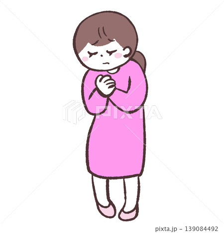 苦悩する女性のイラスト 139084492