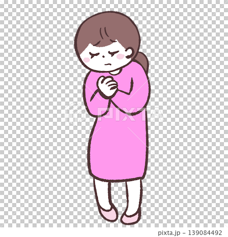 苦悩する女性のイラスト 139084492
