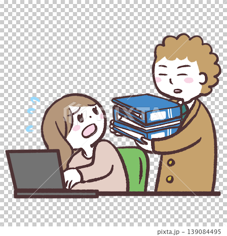 Illustration of being forced to do work Illustration of being forced to do work 139084495