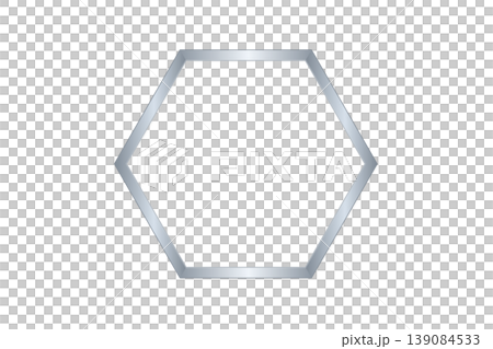 Elegant silver hexagonal frame 139084533