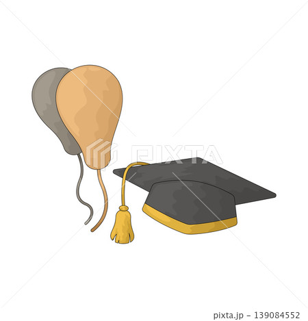 Illustration of Graduation Objects Illustration of Graduation Objects 139084552