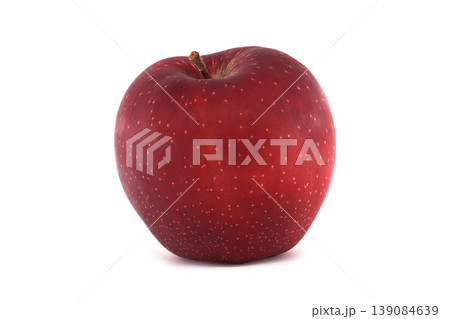 Single ripe red apple with white speckles isolated on a clean white background Single ripe red apple with white speckles isolated on a clean white background 139084639
