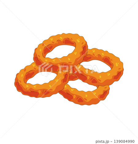 Illustration of onion rings  139084990