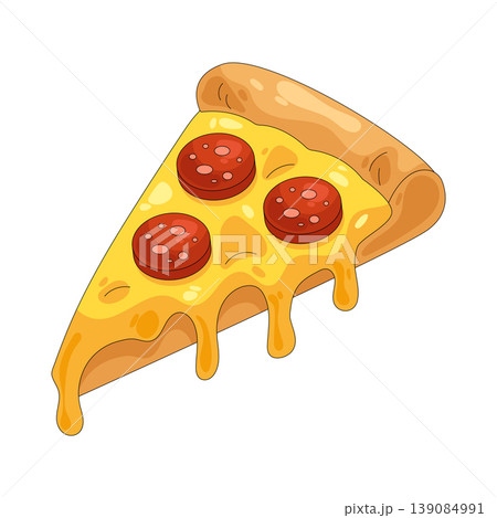 Illustration of pepperoni pizza  139084991