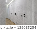 Perspective of Minimalist Hallway with Hidden Flush Doors 139085254