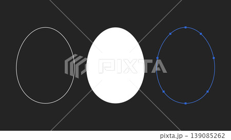 正確な対称パスで作成された卵型シェイプ(ベクターガイド付き) 正確な対称パスで作成された卵型シェイプ(ベクターガイド付き) 139085262