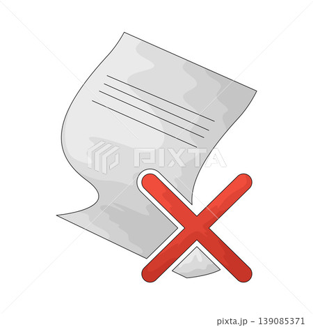 Illustration of Document with Cross Mark Illustration of Document with Cross Mark 139085371