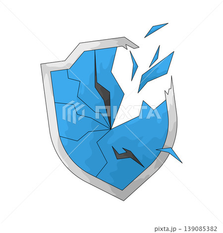 Illustration of Cracked Shield Illustration of Cracked Shield 139085382