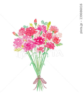 水彩カーネーションの花束 139086016