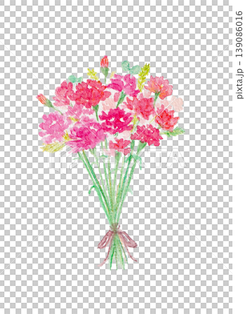 水彩カーネーションの花束 139086016