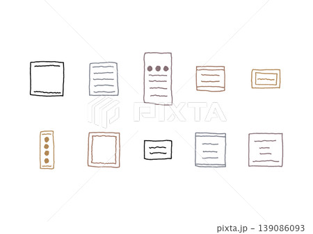 色々なラベルのシンプルな手描きイラストセット(アンティーク) 色々なラベルのシンプルな手描きイラストセット(アンティーク) 139086093