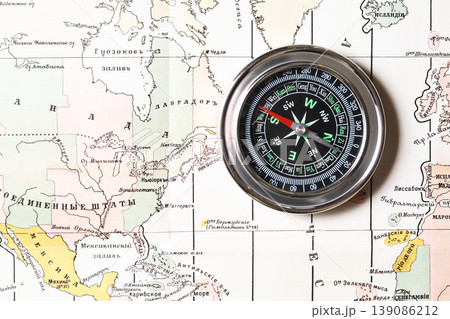 Compass On Map 139086212