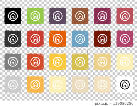 CTAボタン セット17(秋色筆の四角) home CTAボタン セット17(秋色筆の四角) home 139086286