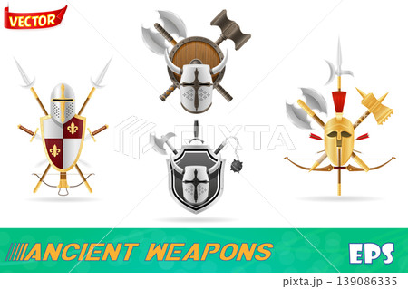 ancient battle weapons stock vector illustration ancient battle weapons stock vector illustration 139086335