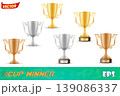 cup winner gold silver bronze stock vector illustration 139086337