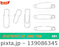 safety pin and paper clip vector illustration 139086345
