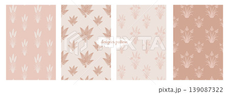 Minimalist Boho Seamless Backgrounds with Leaves 139087322