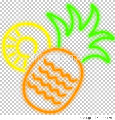 霓虹燈風格的菠蘿 霓虹燈風格的菠蘿 139087576