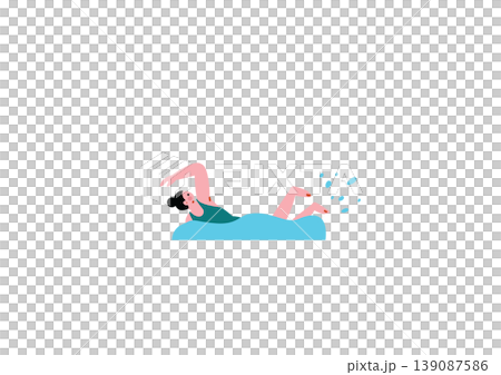 プールで泳ぐ女性のイラスト 139087586