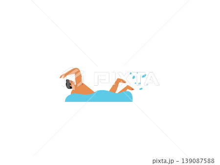 プールで泳ぐ男性のイラスト 139087588