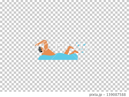 Illustration of a man swimming in the pool 139087588