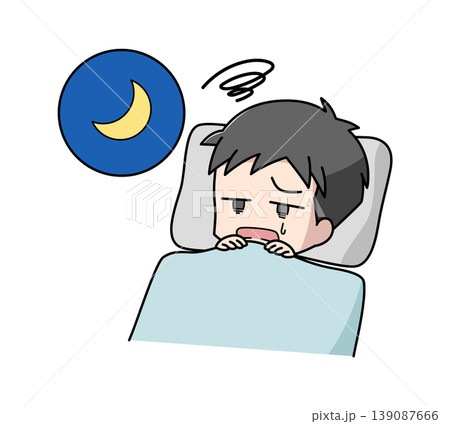 眠れない男子のイラスト 139087666