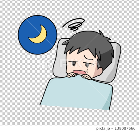 眠れない男子のイラスト 139087666