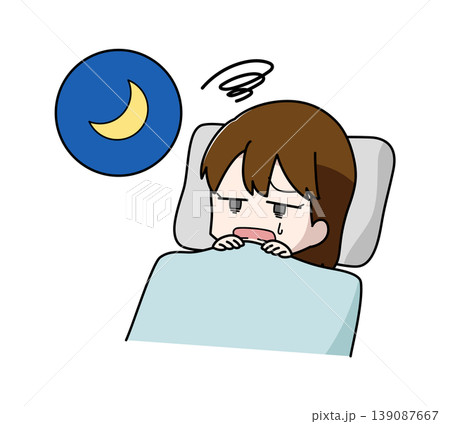 眠れない女子のイラスト 眠れない女子のイラスト 139087667