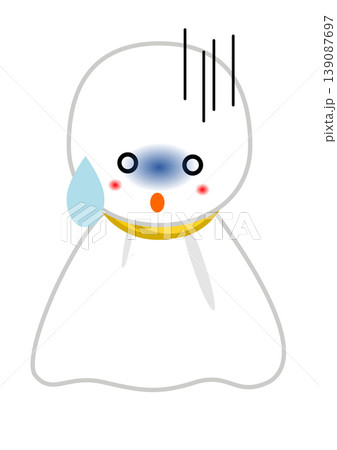 ショックを受けるてるてる坊主のイラスト 雨・中止・残念なイメージ ショックを受けるてるてる坊主のイラスト 雨・中止・残念なイメージ 139087697