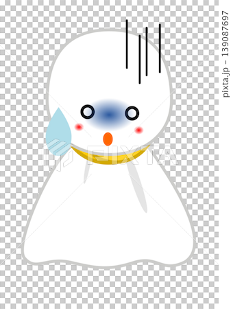 ショックを受けるてるてる坊主のイラスト 雨・中止・残念なイメージ ショックを受けるてるてる坊主のイラスト 雨・中止・残念なイメージ 139087697