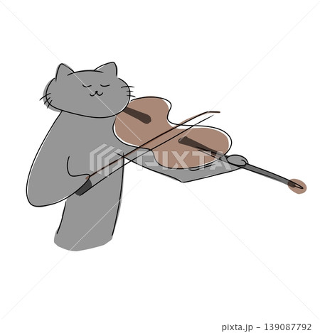 楽器を弾く猫 139087792