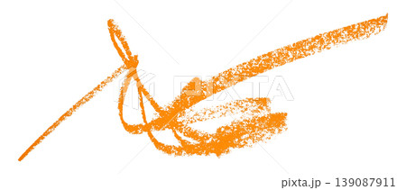 orange pencil strokes isolated on transparent background 139087911