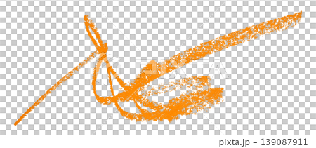 orange pencil strokes isolated on transparent background 139087911