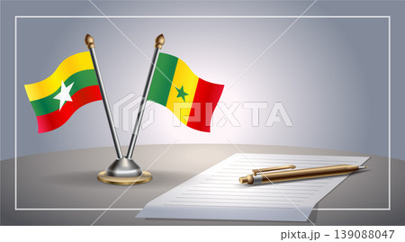 Small national flag of Myanmar and Senegal flag Relation, Template Vector Illustration Small national flag of Myanmar and Senegal flag Relation, Template Vector Illustration 139088047