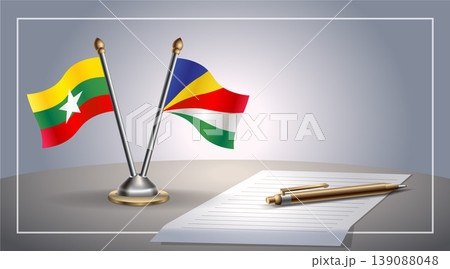 Small national flag of Myanmar and Seychelles flag Relation, Template Vector Illustration Small national flag of Myanmar and Seychelles flag Relation, Template Vector Illustration 139088048