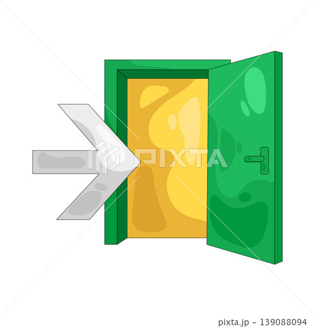 Illustration of exit door Illustration of exit door 139088094